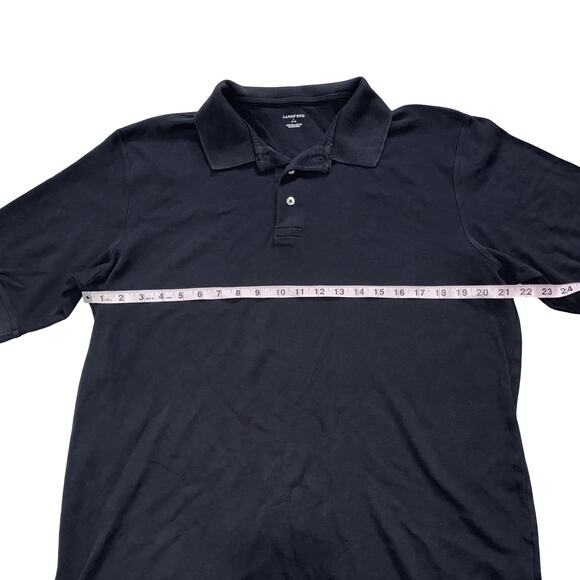 LAND'S END Men's Black Polo Size L 42-44 (100% PIMA COTTON) Like New - Picture 4 of 7